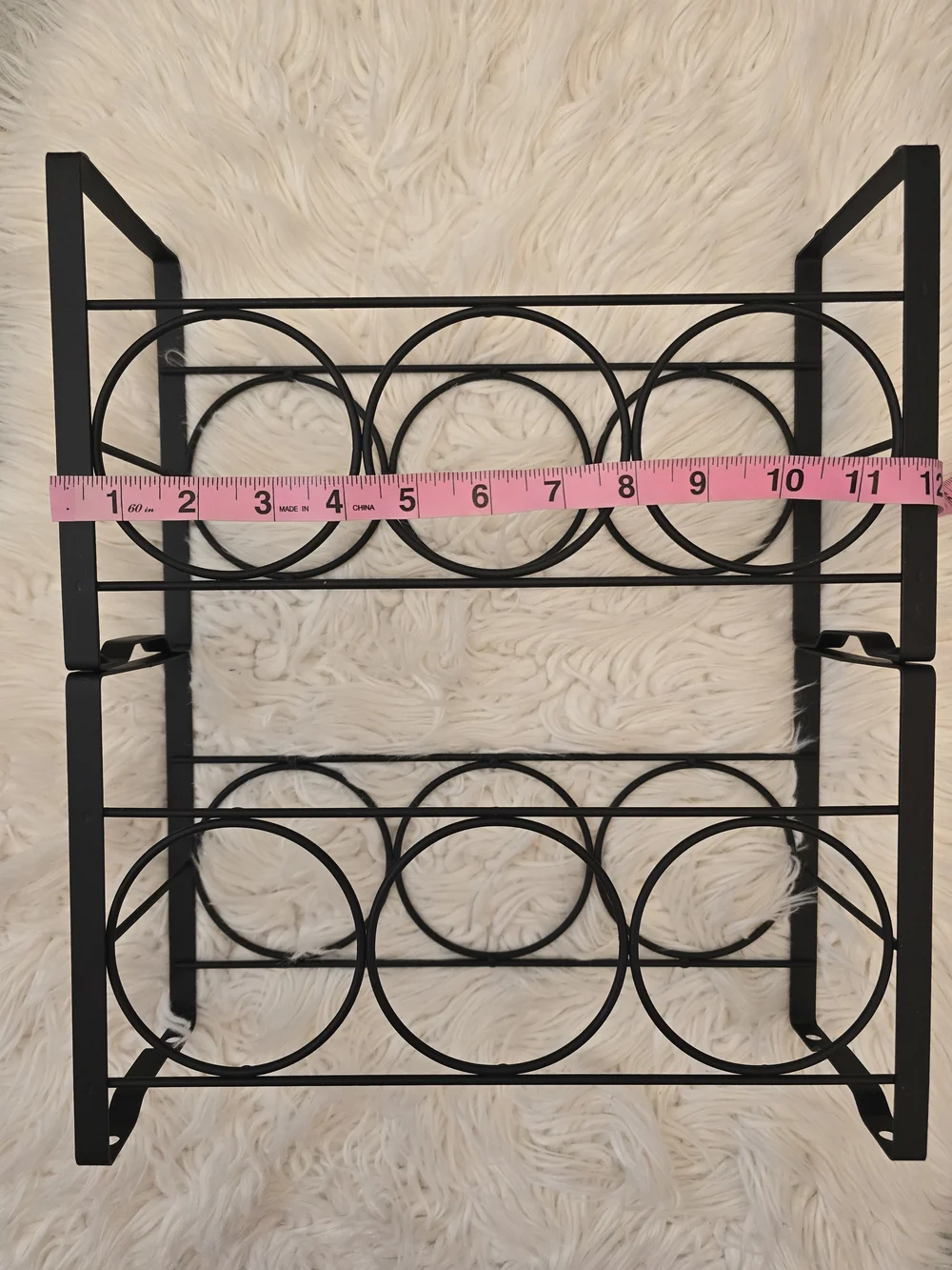 Stackable Black Metal Wine Rack - Modern Circular Design